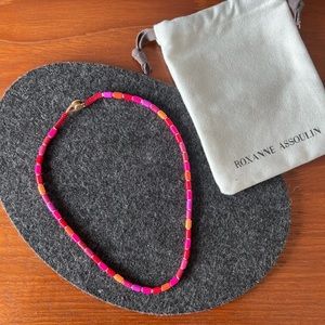 Roxanne Assoulin Color Block U-Tube Necklace - pink orange red